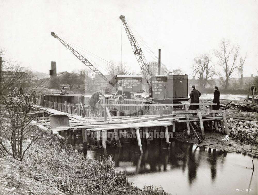 Moor Bridge construction, Bulwell, Nottingham, 1938