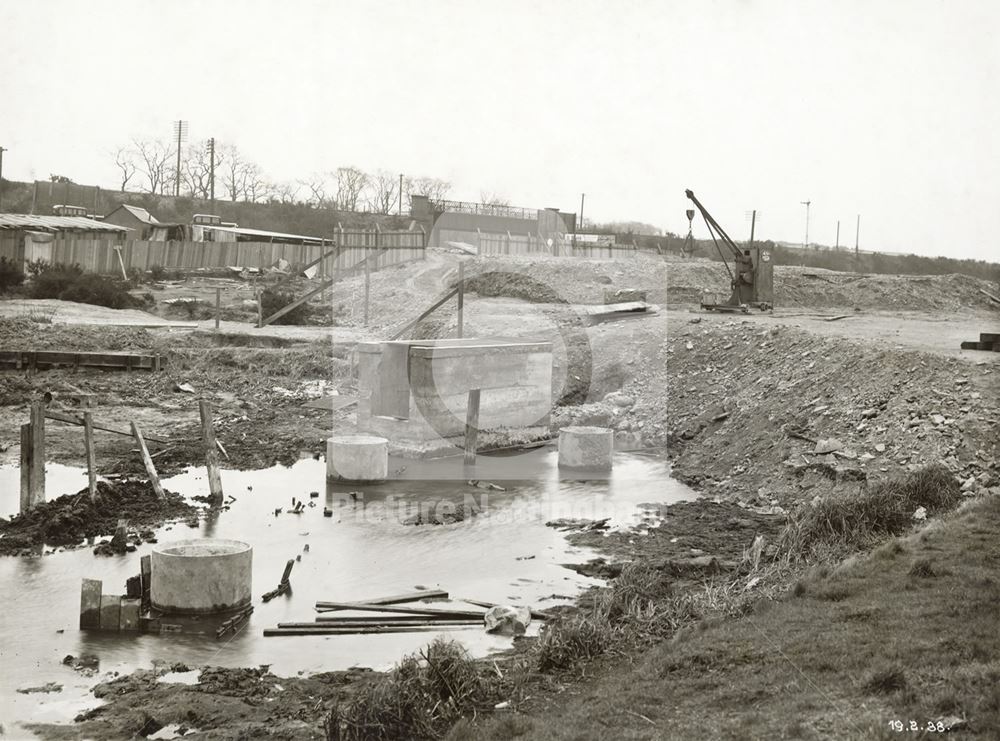 Moor Bridge construction, Bulwell, Nottingham, 1938