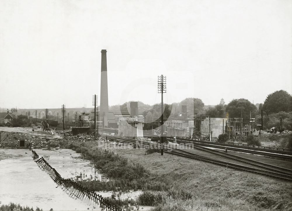 Moor Bridge construction, Bulwell, Nottingham, 1938