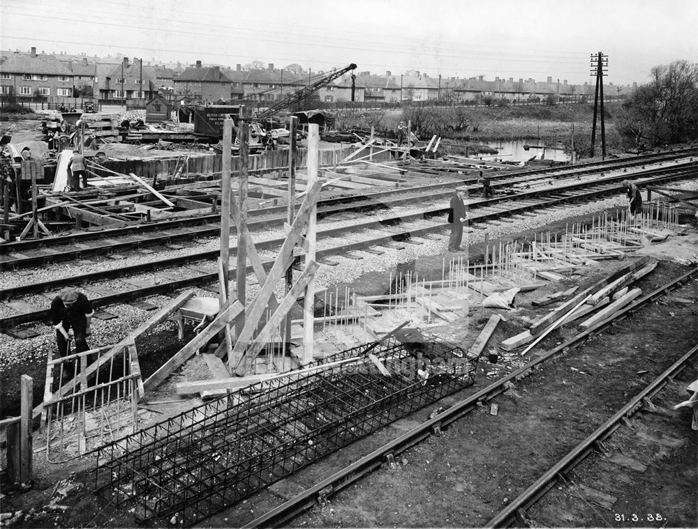 Moor Bridge construction, Bulwell, Nottingham, 1938