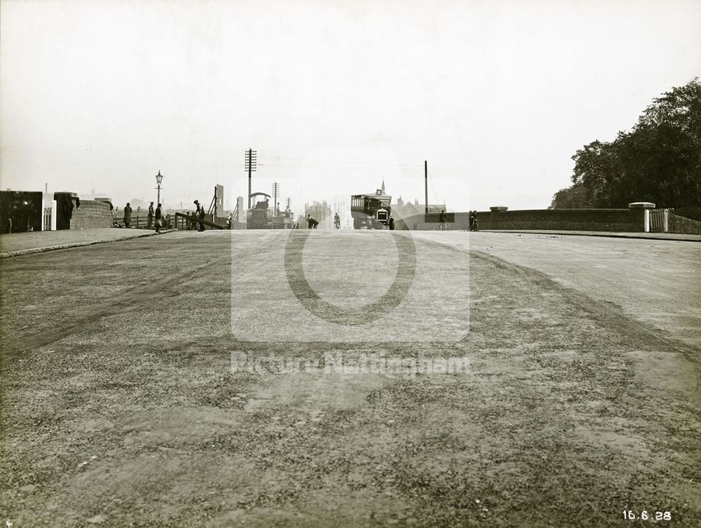 Construction work at the Wollaton Road Bridge, Wollaton Road, Wollaton, Nottingham, 1928