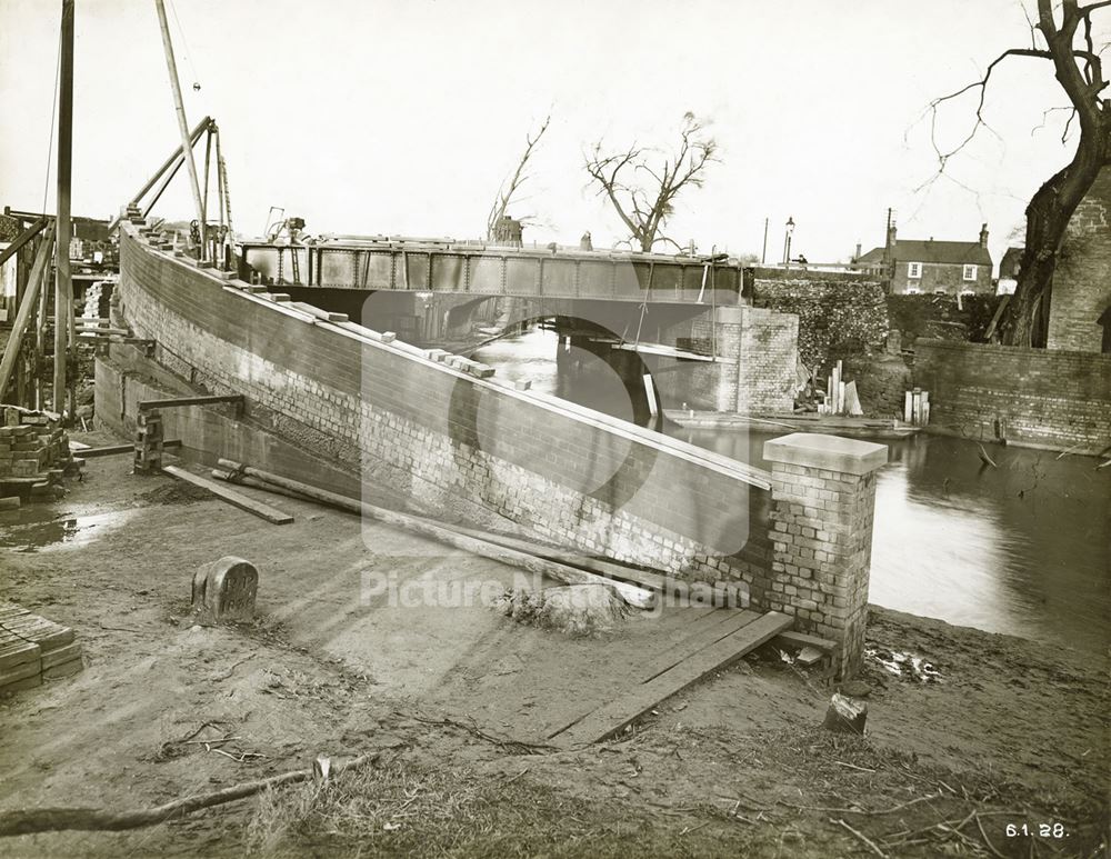 Construction work at the Wollaton Road Bridge, Wollaton Road, Wollaton, Nottingham, 1928