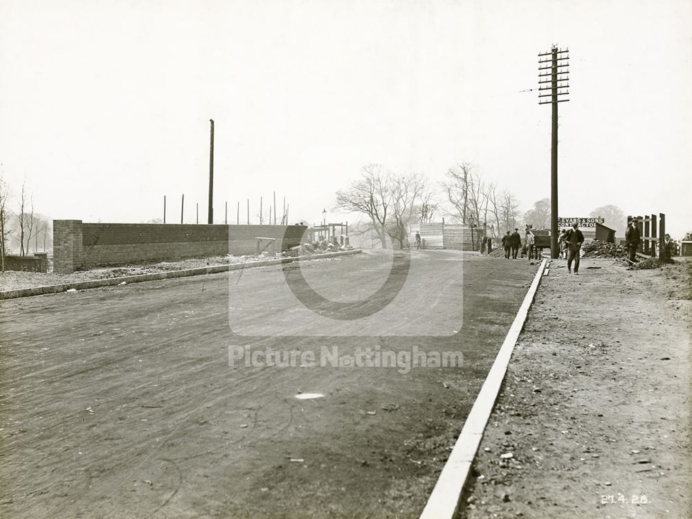 Construction work at the Wollaton Road Bridge, Wollaton Road, Wollaton, Nottingham, 1928