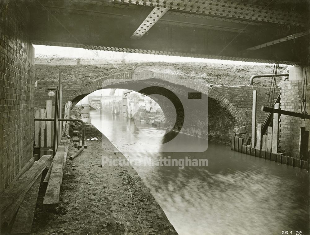 Construction work at the Wollaton Road Bridge, Wollaton Road, Wollaton, Nottingham, 1928