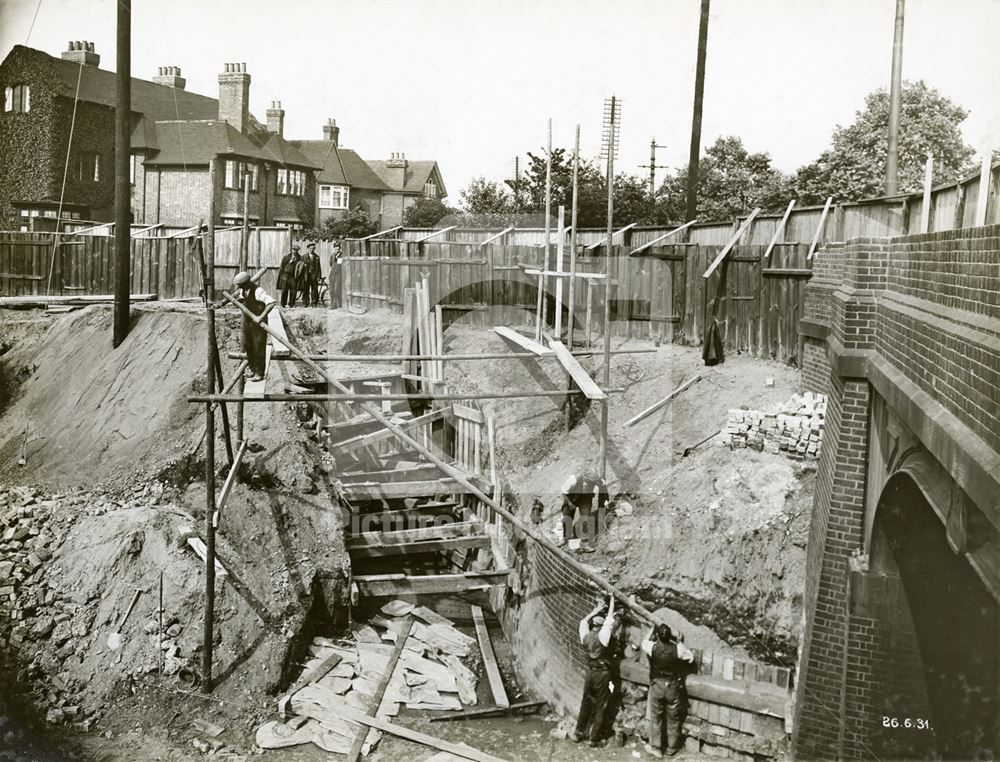 Widening of LMS Railway Bridge, Derby Road, Lenton, Nottingham, 1931