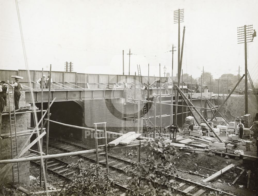 Widening of LMS Railway Bridge, Derby Road, Lenton, Nottingham, 1931