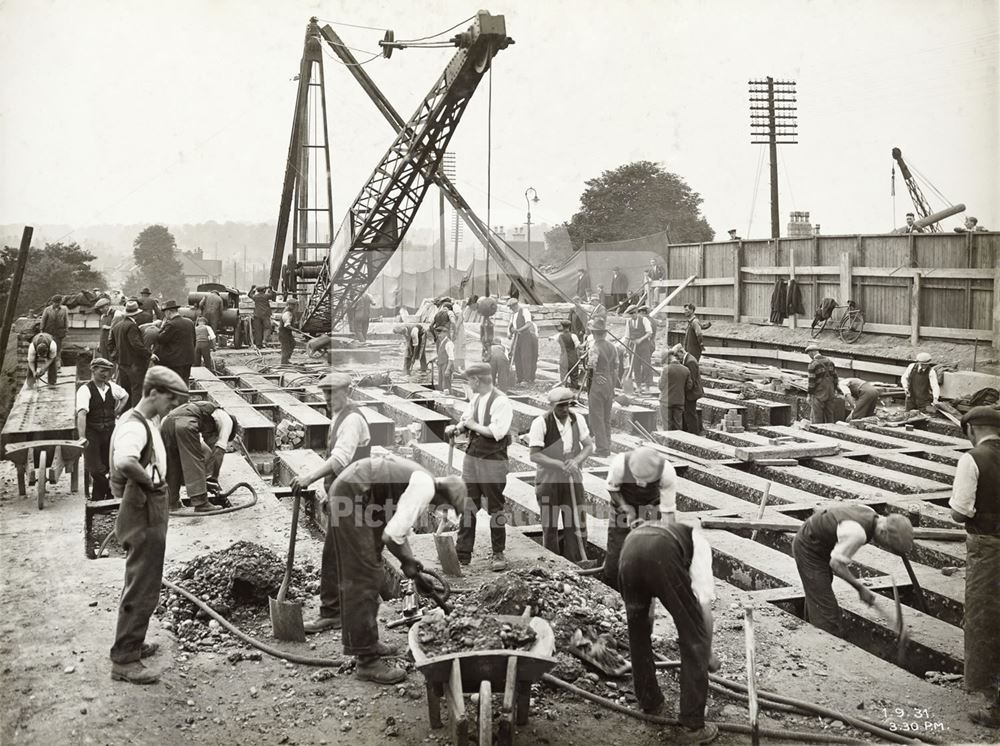 Widening of LMS Railway Bridge, Derby Road, Lenton, Nottingham, 1931