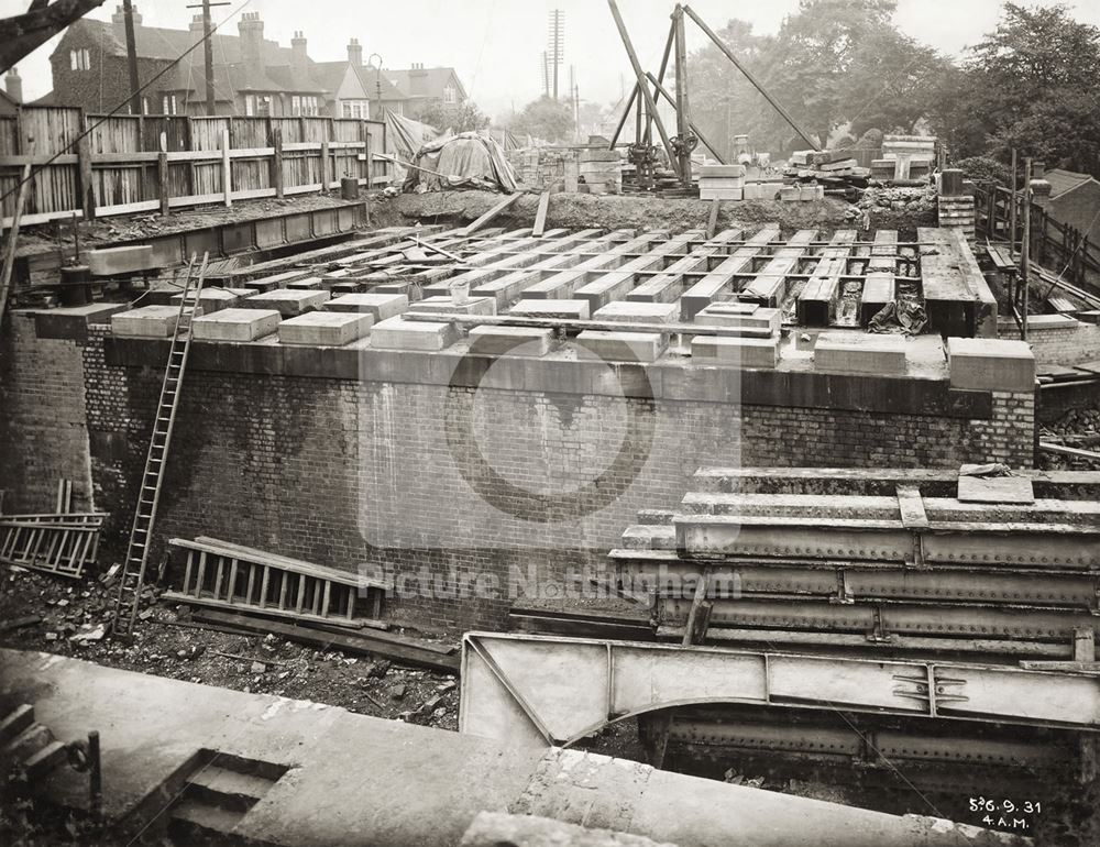 Widening of LMS Railway Bridge, Derby Road, Lenton, Nottingham, 1931