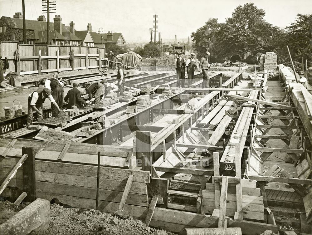 Widening of LMS Railway Bridge, Derby Road, Lenton, Nottingham, 1931