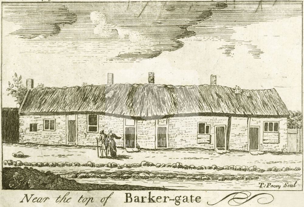 Almshouses, Barker Gate, Lace Market, Nottingham, c 1750