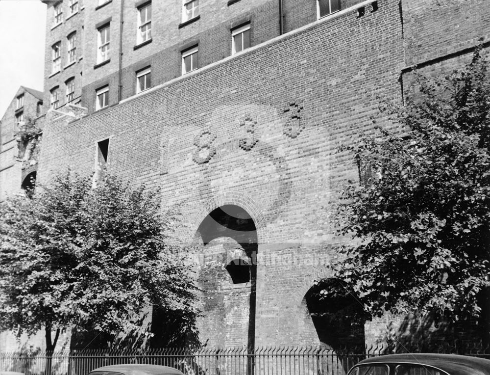 County Gaol, Shire Hall, from Cliff Road, Lace Market, Nottingham, 1963