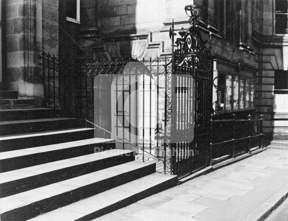 Shire Hall Gates, High Pavement, Lace Market, Nottingham, 1971