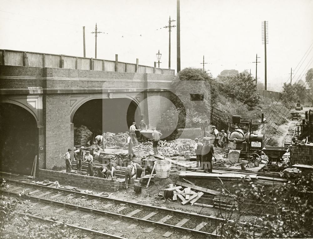 Widening of LMS Railway Bridge, Derby Road, Lenton, Nottingham, 1931