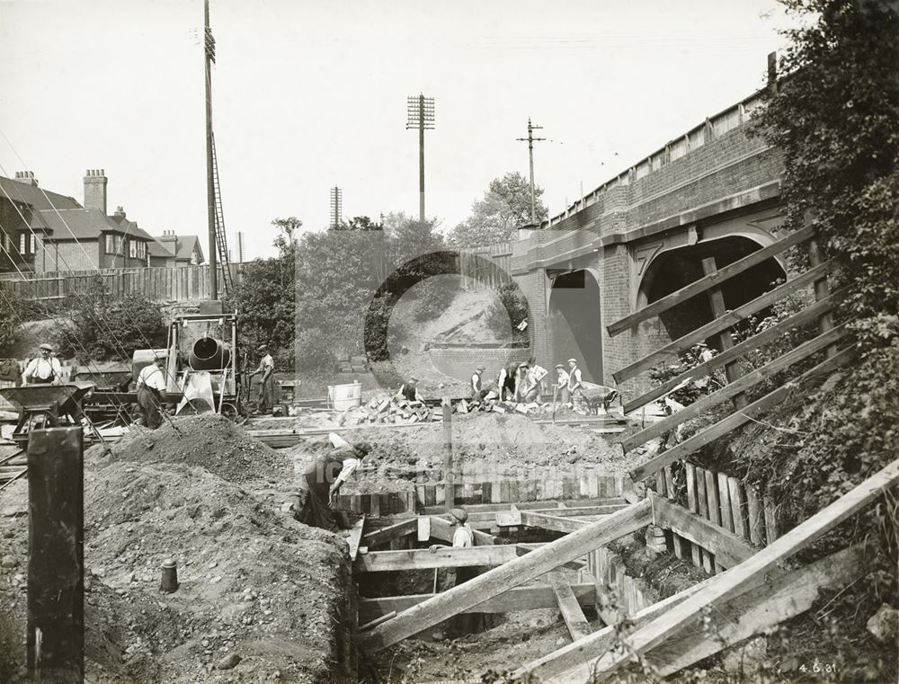 Widening of LMS Railway Bridge, Derby Road, Lenton, Nottingham, 1931