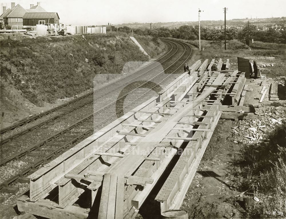 Construction of new Arnold Road Bridge, Basford, Nottingham, 1939