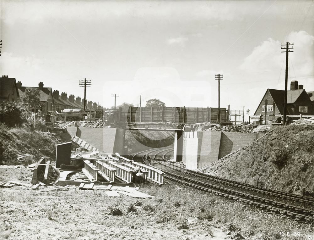 Construction of new Arnold Road Bridge, Basford, Nottingham, 1939