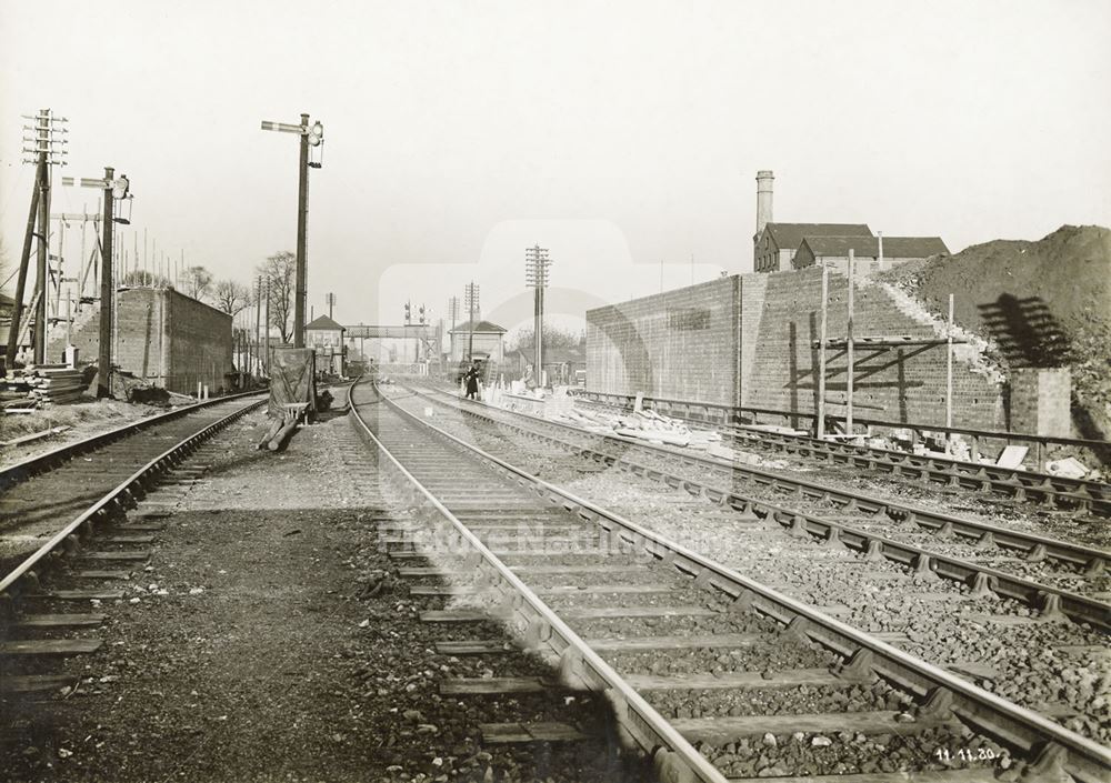 Construction of new road and bridge over LMS railway, Bobbers Mill, Nottingham, 1930