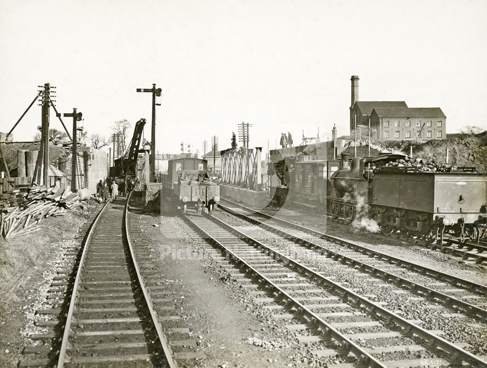 Construction of new road and bridge over LMS railway, Bobbers Mill, Nottingham, 1931