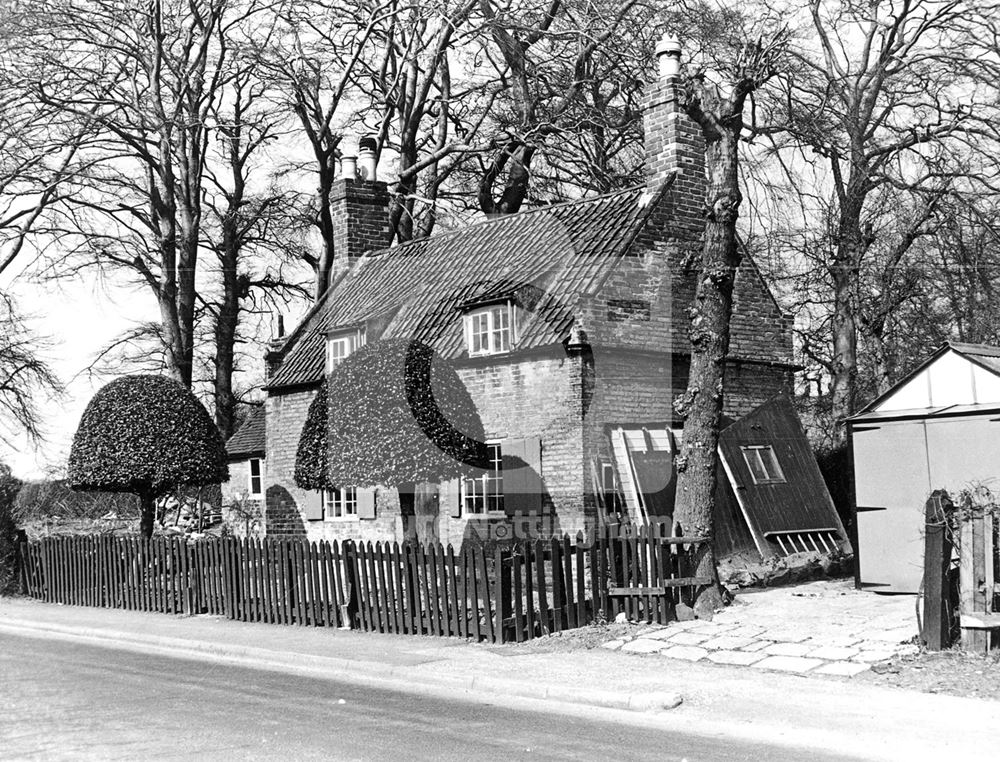 Crossroads (now the A52 roundabout?), before widening, Bramcote, Nottingham, 1960