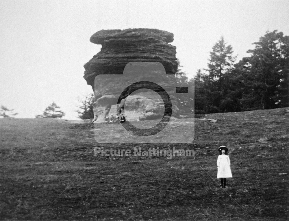 Hemlock Stone, near summit of Stapleford Hill, Bramcote, c 1900s