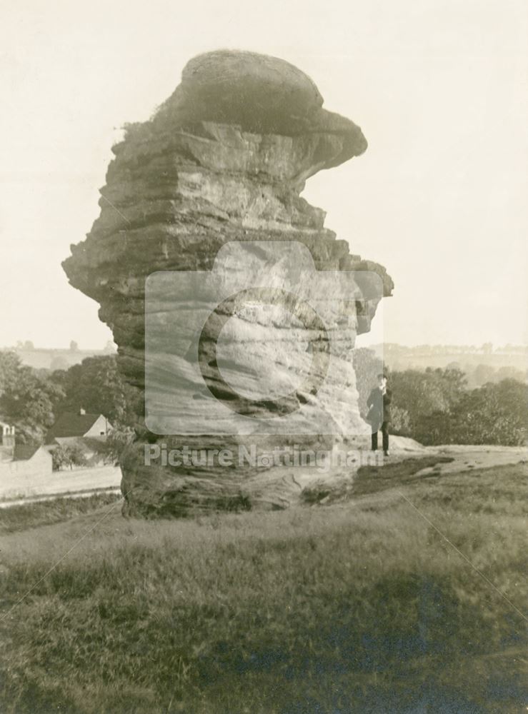 Hemlock Stone, near summit of Stapleford Hill, Bramcote, c 1900s?