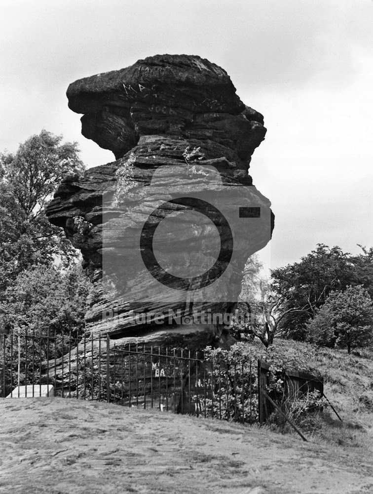 Hemlock Stone, near summit of Stapleford Hill, Bramcote, 1976