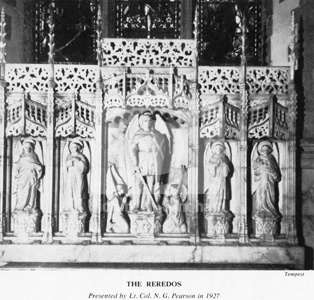 Reredos in Parish Church of St. Michael's, Church Street, Bramcote, c 1960s