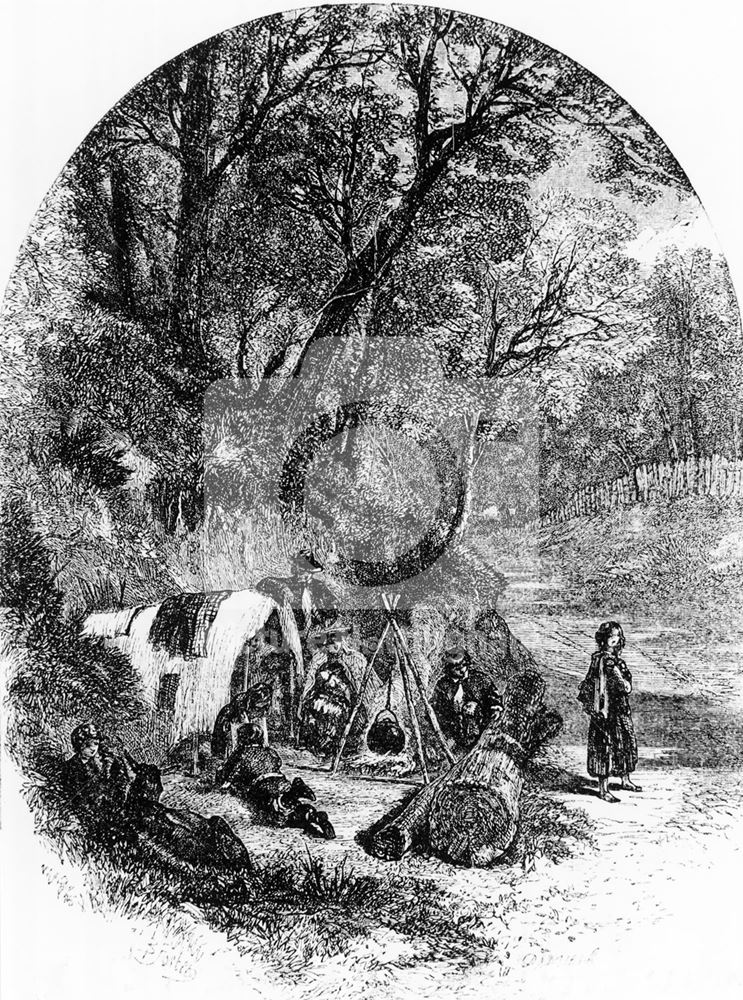 Gypsy Encampment, Nottingham, c 1863