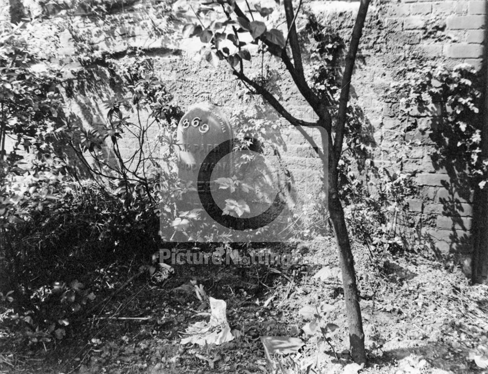 Standard Hill Parish Boundary Marker, Nottingham, c 1973