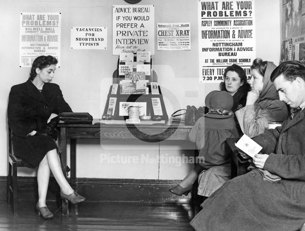 Advice Bureau, Milton Street, Nottingham, 1946