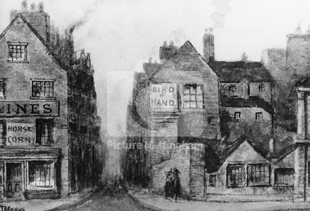 Sheep Lane (now Market Street), Parliament Street (Upper), Nottingham, 1860s