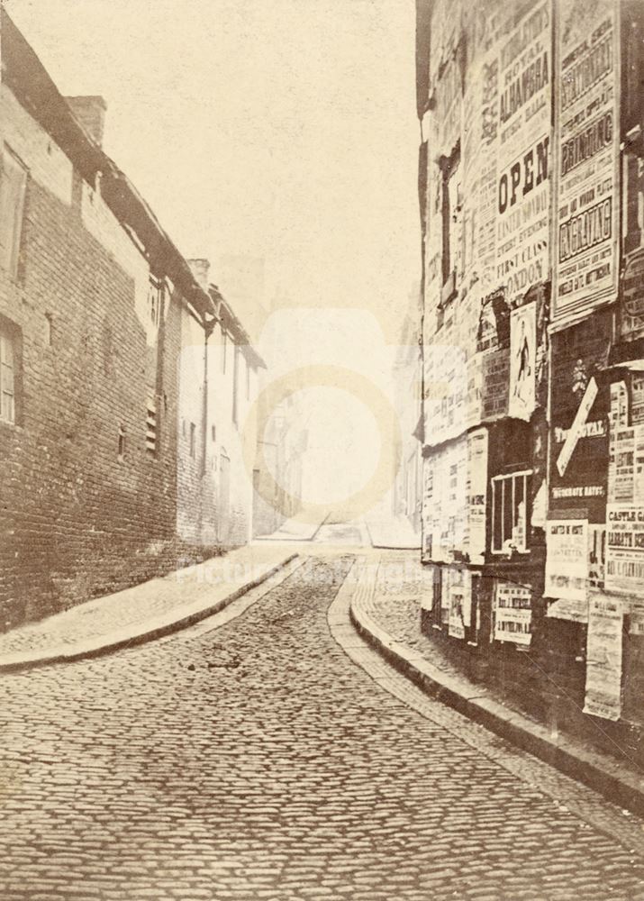 Sheep Lane (now Market Street), Parliament Street (Upper), Nottingham, c 1865