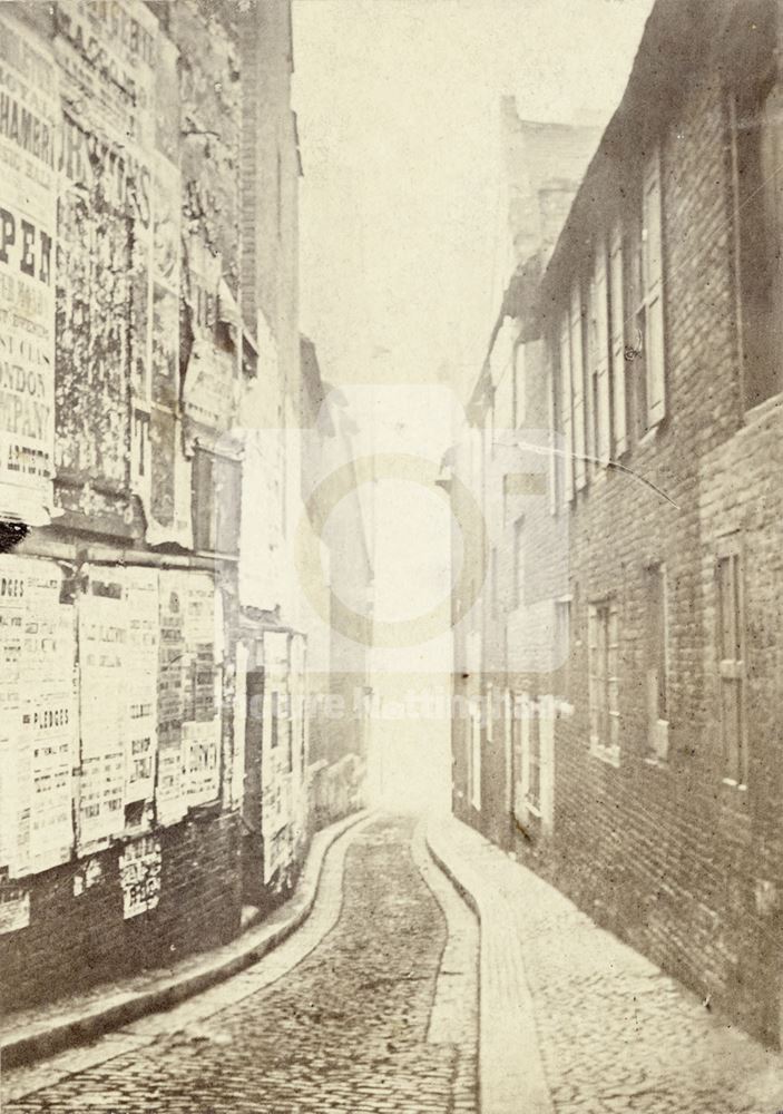 Sheep Lane (now Market Street), Parliament Street (Upper), Nottingham, c 1865