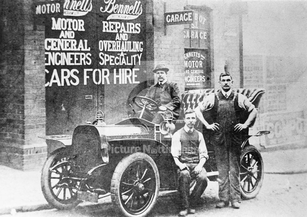 Bennett's Garage, Talbot Street, Nottingham, 1910