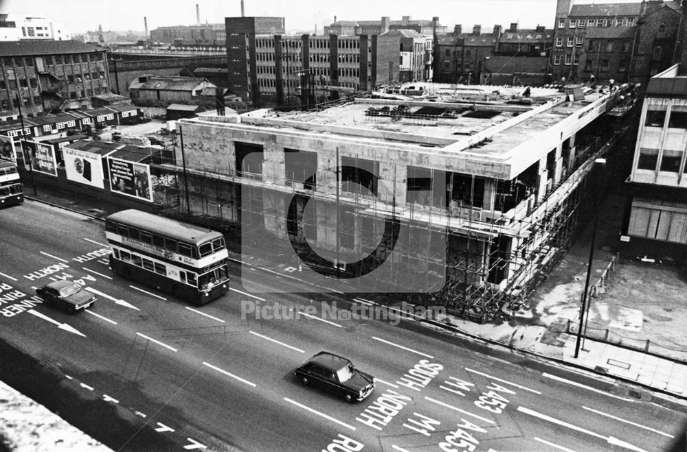 New Crown Court under construction, Canal Street, Nottingham, 1979