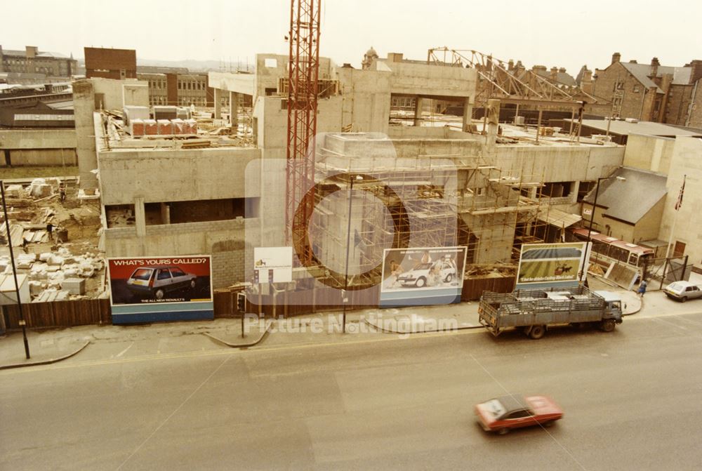 Crown Court extension under construction, Canal Street, Nottingham, 1985