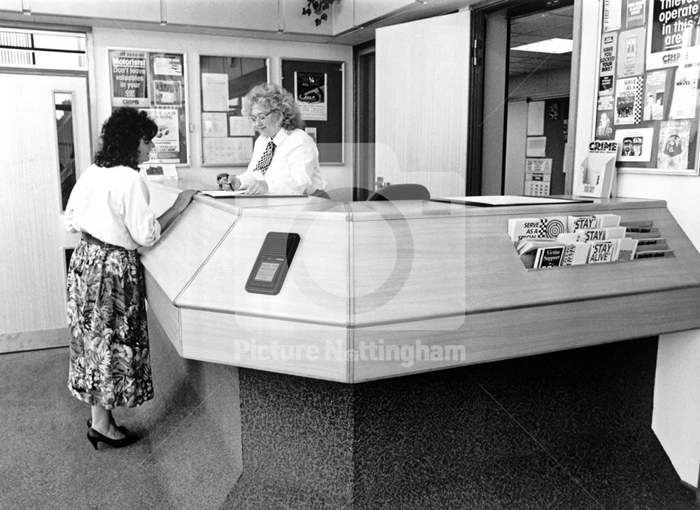 Police Station - interior, Oxclose Lane, Arnold, Nottingham, 1990