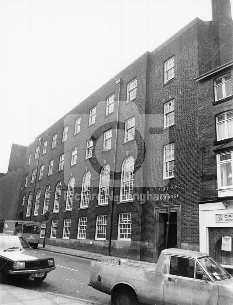 Castle Telephone Exchange, Broad Street, Nottingham, 1981