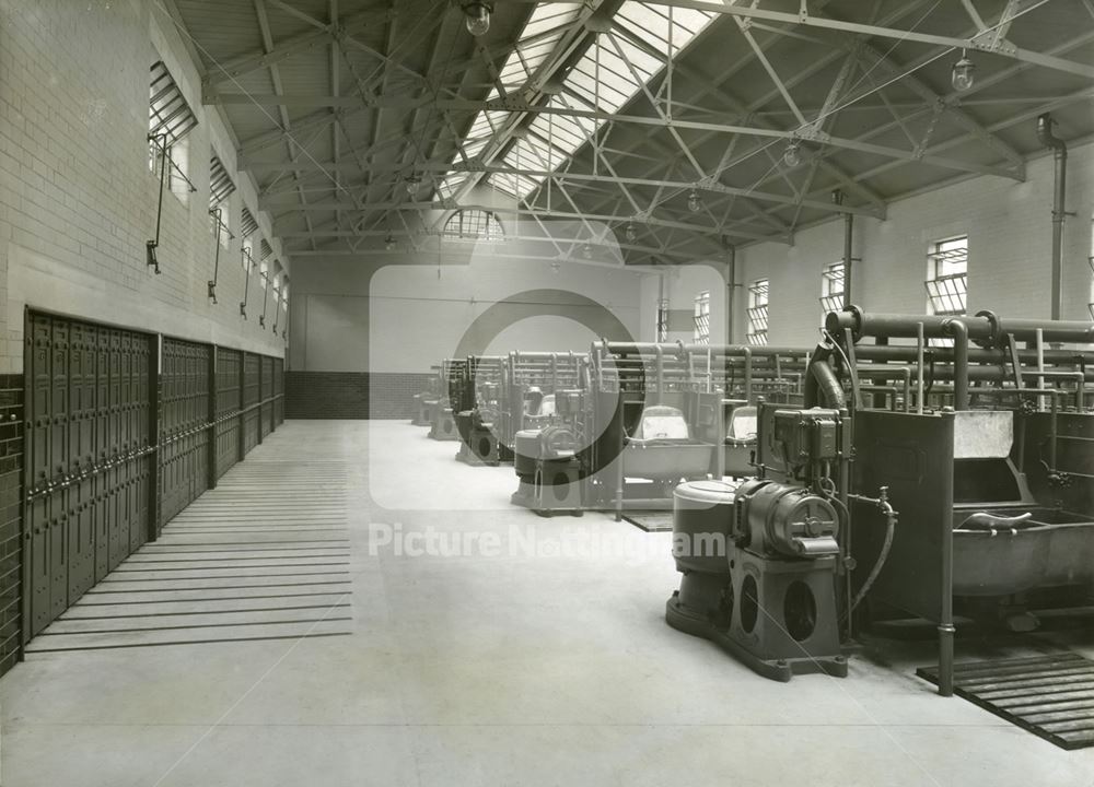 Washing Room, Victoria Washhouses, corner of Bath Street and Gedling Street, c 1928