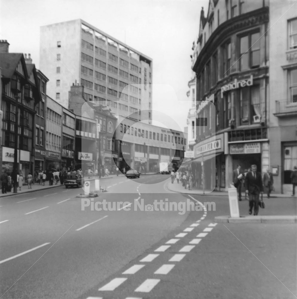 Wheeler Gate from St. Peter's Square, Nottingham, c 1960