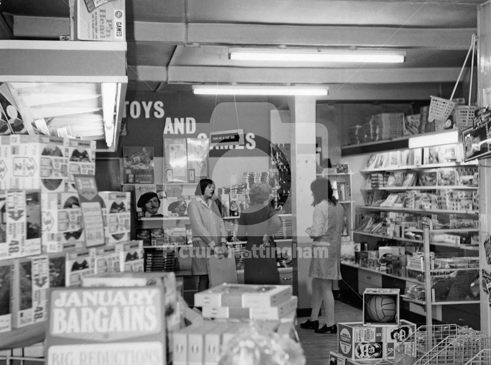 Toys and Games Department, Boots The Chemists, High Street, Nottingham, 1972