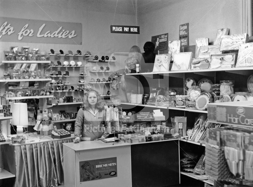 'Gifts for Ladies' Counter, Boots The Chemists, High Street, Nottingham, 1972