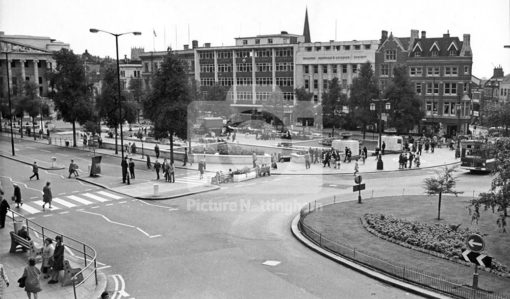 Looking South Across Old Market Square, Nottingham 1973