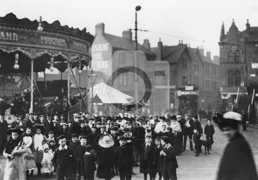 Wakes Week, Market Place, Bulwell, 1909