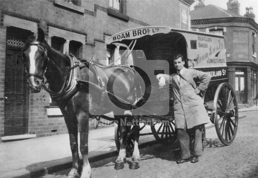 Boam Bros Horse &amp; Cart, Gordon Road, St. Ann's, Nottingham, c 1930