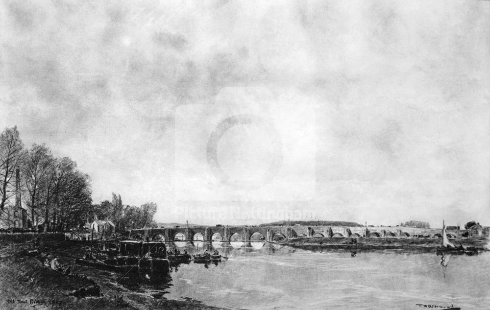 The Old Trent Bridge Looking West, Nottingham, 1867