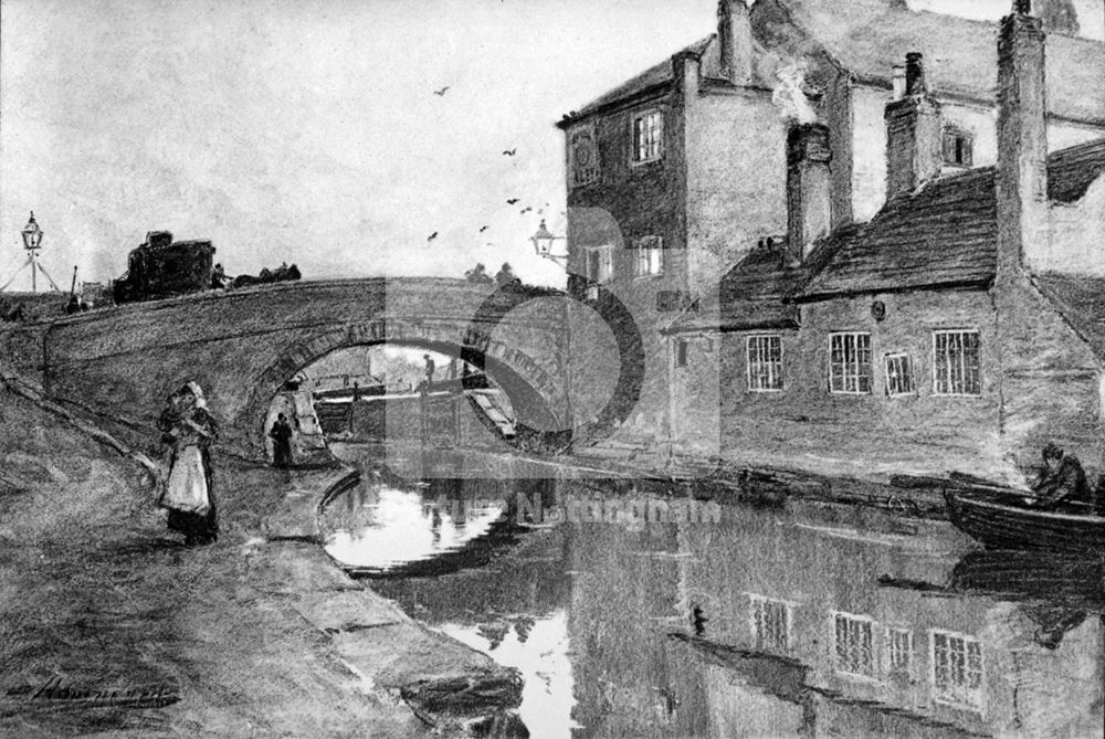 Abbey Tavern and Canal Bridge, Lenton, Nottingham, 1890