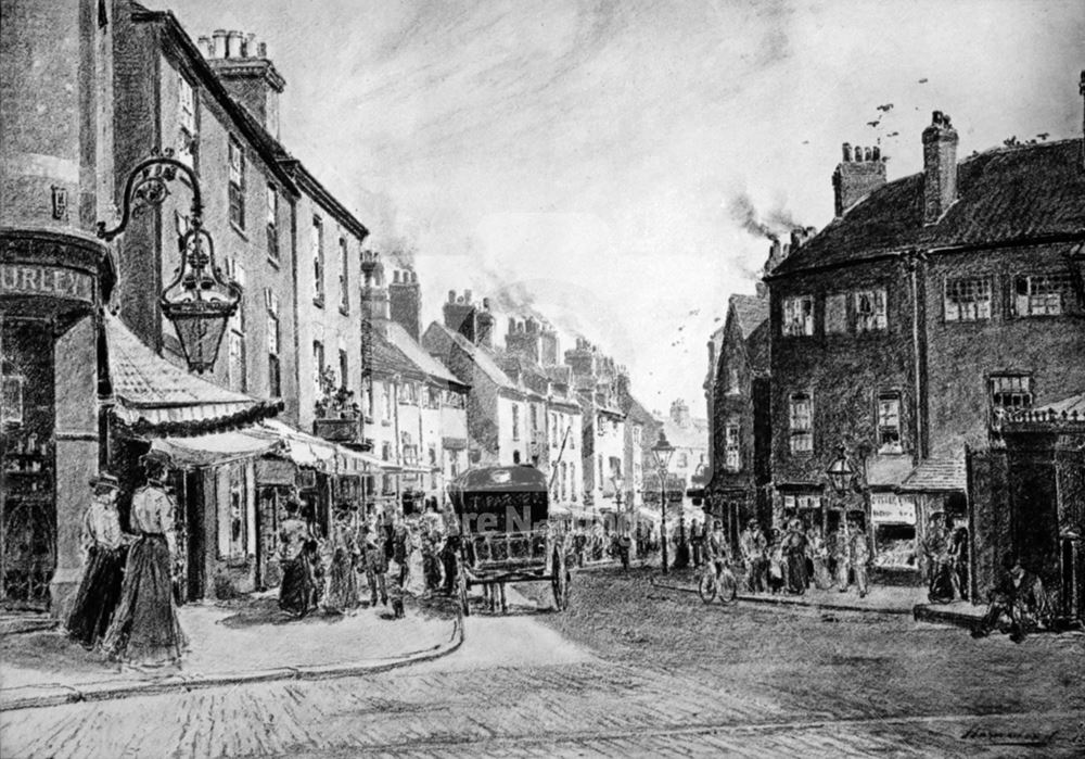 Corner of Charlotte Street and Milton Street, Nottingham, 1890