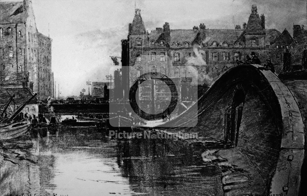 Nottingham Canal and Carrington Street Bridge, Nottingham, 1902