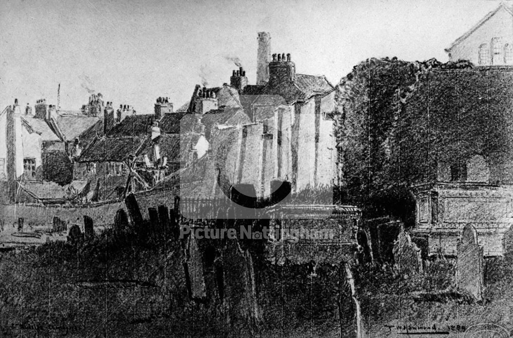 St Nicholas's Churchyard, Castle Gate, Nottingham, 1889